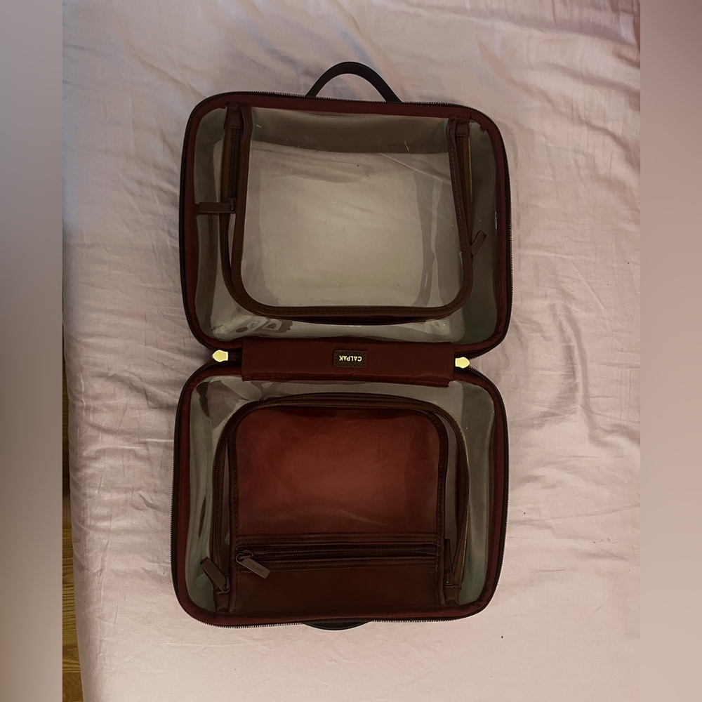 Calpak Large Cosmetics Case in Burgundy